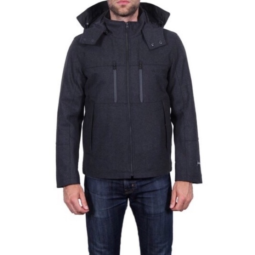 Tahari Waterproof Hipster Detachable Hood Jacket M